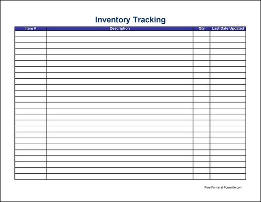 Free Simple Inventory Tracking Sheet Wide From Formville