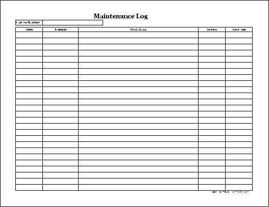 Free Vehicle Maintenance Log Template For Excel Share The Knownledge